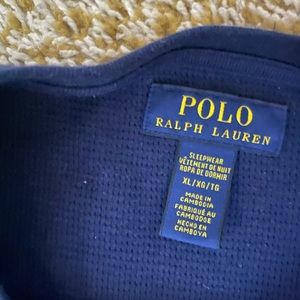 Ralph Lauren blue waffle knit with rugby bear